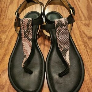 Cole Haan snake print leather espadrill sandals